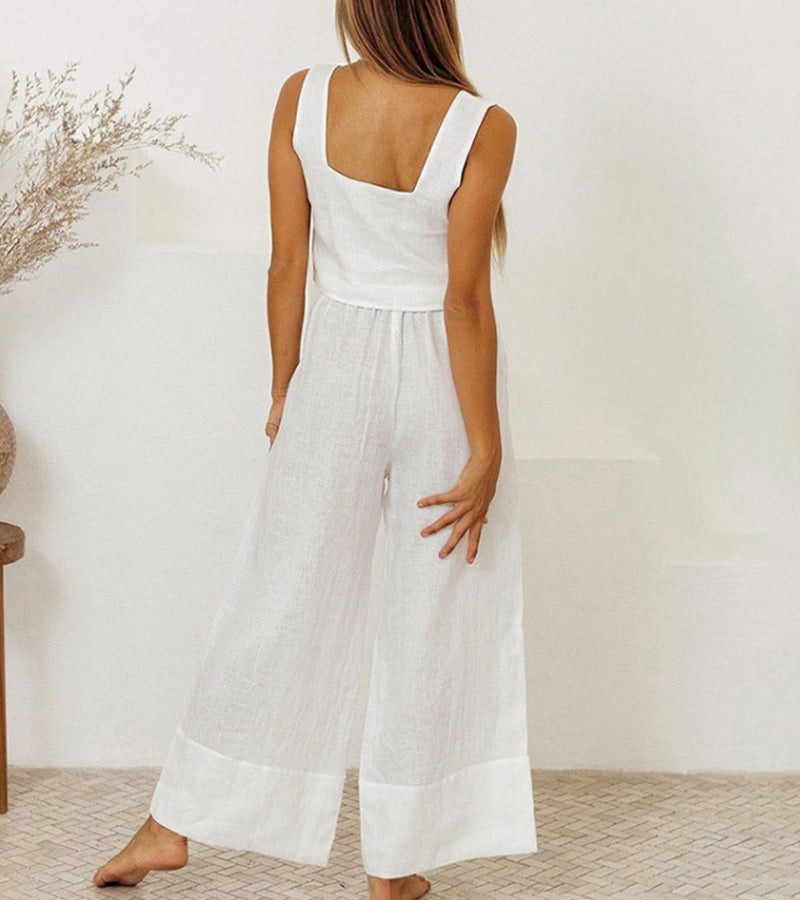 Megan - Minimalist Top and Flared Pants Set