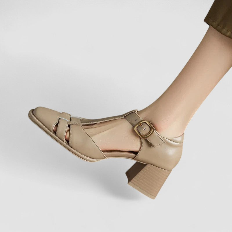 Elyxiana | Orthopedic Block Heels with T-Strap