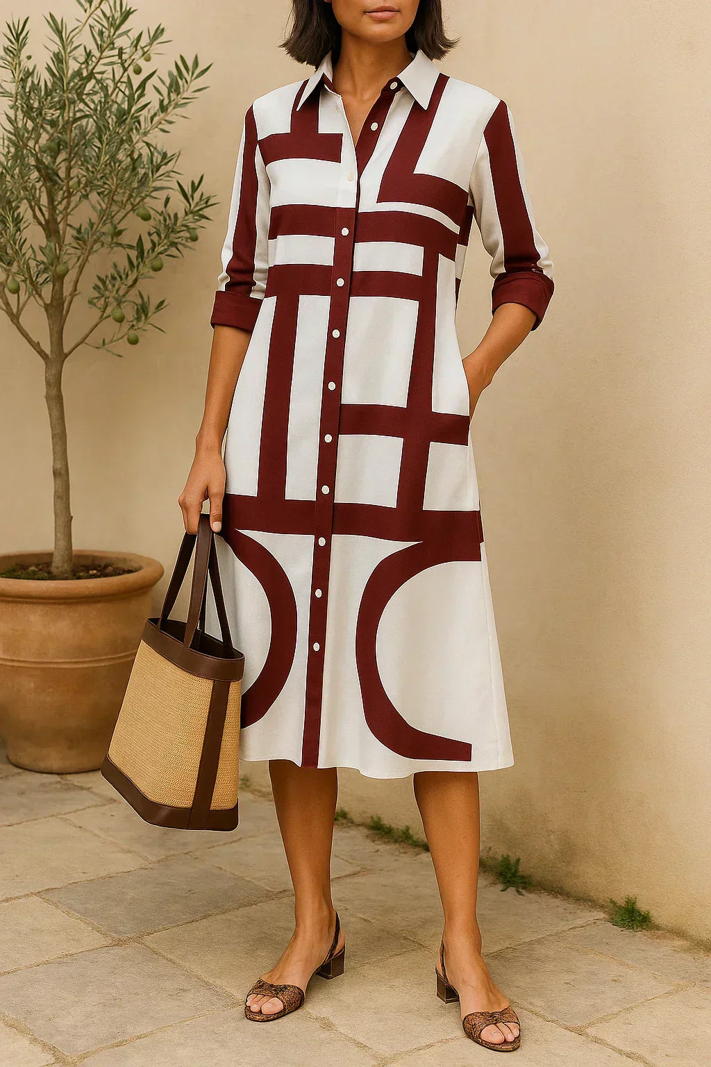Axis | Chemise Robe avec Imprimé Géométrique