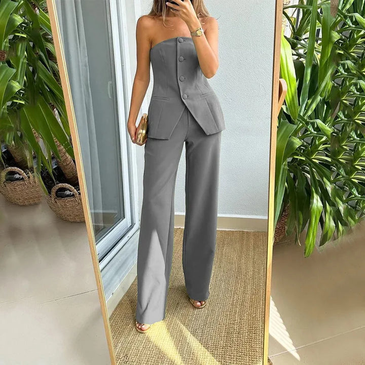 BRIA - Sleeveless Two-Piece Set with Buttons