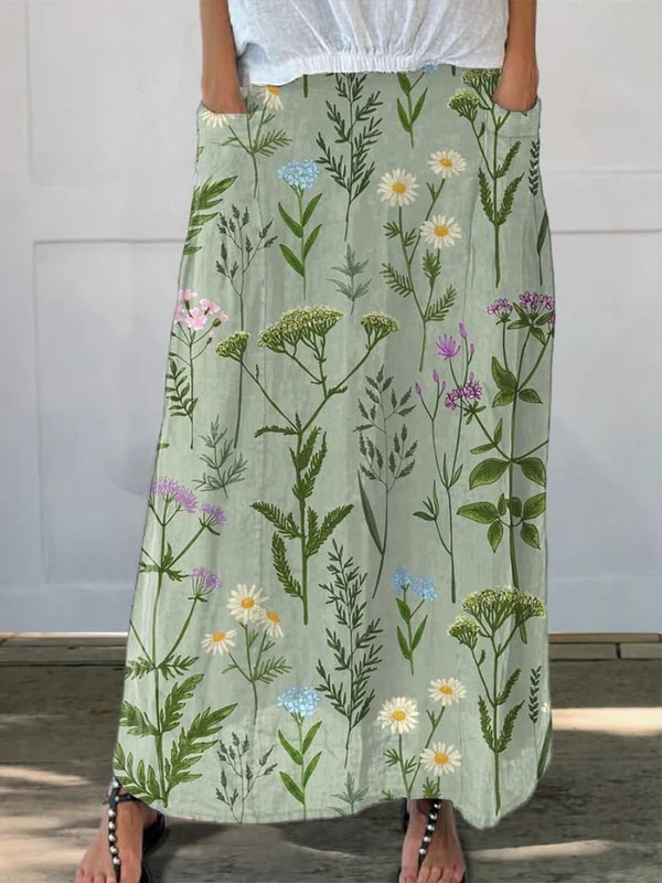 Lightweight Printed Skirt